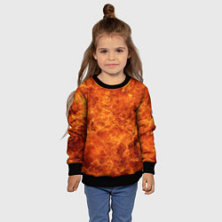 Свитшот детский Пламя 8бит текстура, цвет: 3D-черный — фото 2