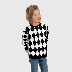 Свитшот детский Арлекин черно-белый, цвет: 3D-черный — фото 2