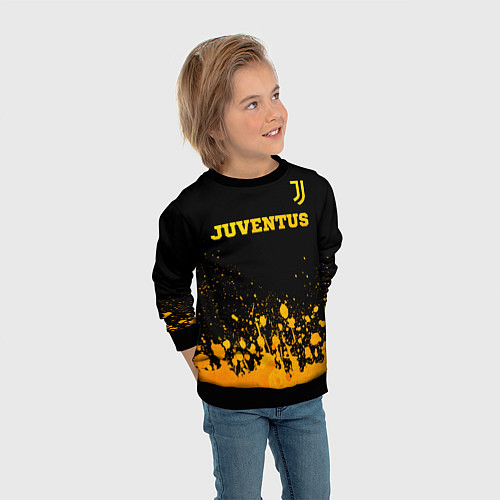 Детский свитшот Juventus - gold gradient посередине / 3D-Черный – фото 3