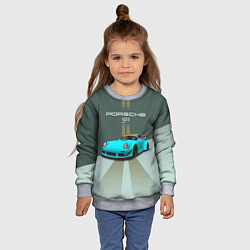 Свитшот детский Порше 911 спортивный немецкий автомобиль, цвет: 3D-меланж — фото 2