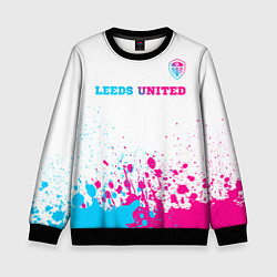 Детский свитшот Leeds United neon gradient style посередине