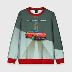Свитшот детский Porsche спортивный немецкий автомобиль, цвет: 3D-красный