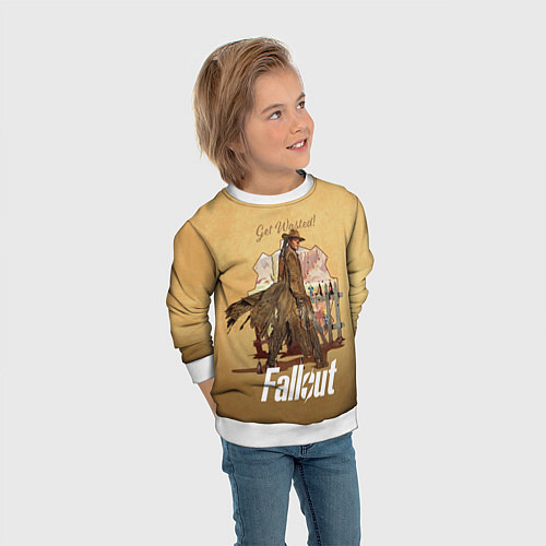 Детский свитшот Фаллаут - Гуль / 3D-Белый – фото 3