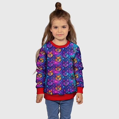 Детский свитшот Furry anime face / 3D-Красный – фото 4