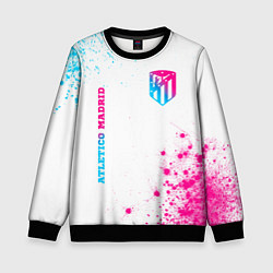 Детский свитшот Atletico Madrid neon gradient style вертикально