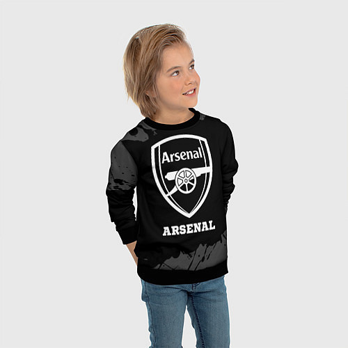 Детский свитшот Arsenal sport на темном фоне / 3D-Черный – фото 3