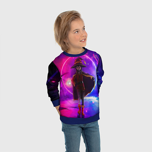 Детский свитшот Konosuba Мэгумин cute / 3D-Синий – фото 3