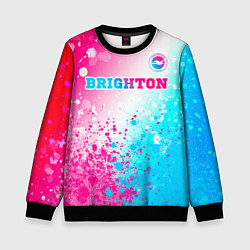 Детский свитшот Brighton neon gradient style посередине