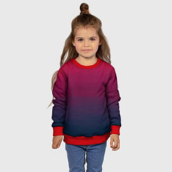 Свитшот детский Сумерки градиент от красного к синему, цвет: 3D-красный — фото 2