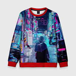 Детский свитшот Дождливый неоновый вечер в Японии