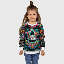 Свитшот детский Cool skull - graffiti ai art, цвет: 3D-белый — фото 2