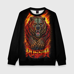 Свитшот детский Русский агрессивный медведь, цвет: 3D-черный