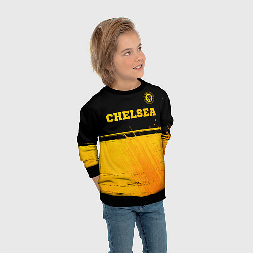 Детский свитшот Chelsea - gold gradient посередине / 3D-Черный – фото 3