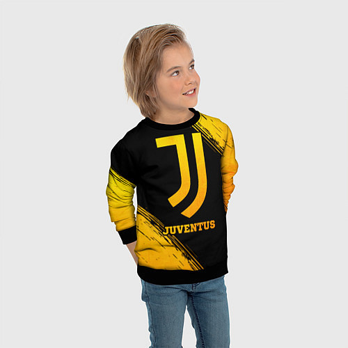 Детский свитшот Juventus - gold gradient / 3D-Черный – фото 3