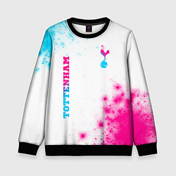 Свитшот детский Tottenham neon gradient style вертикально, цвет: 3D-черный