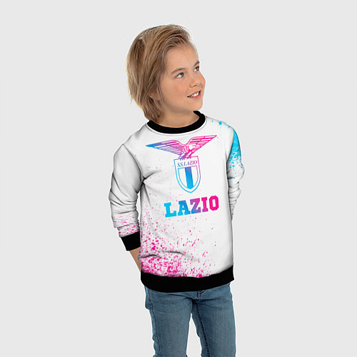 Детский свитшот Lazio neon gradient style / 3D-Черный – фото 3