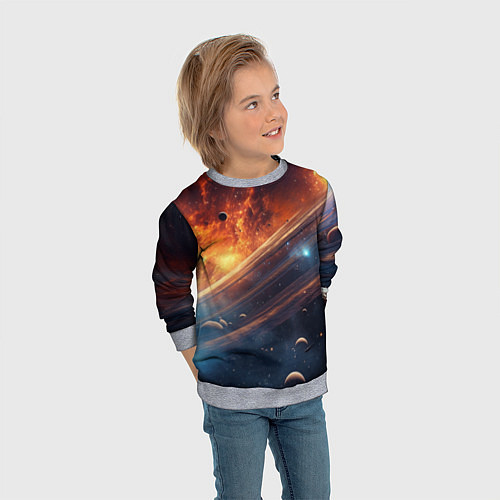 Детский свитшот Млечный путь космос / 3D-Меланж – фото 3