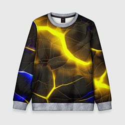 Свитшот детский Желтое неоновое свечение, цвет: 3D-меланж