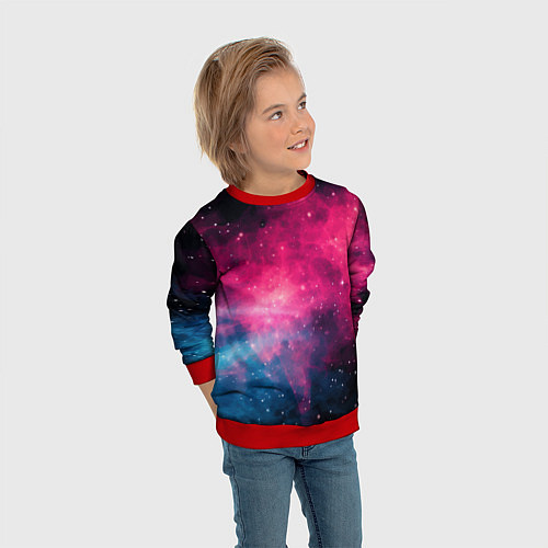 Детский свитшот Абстрактный космос фантастика / 3D-Красный – фото 3