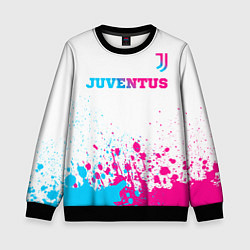 Детский свитшот Juventus neon gradient style посередине