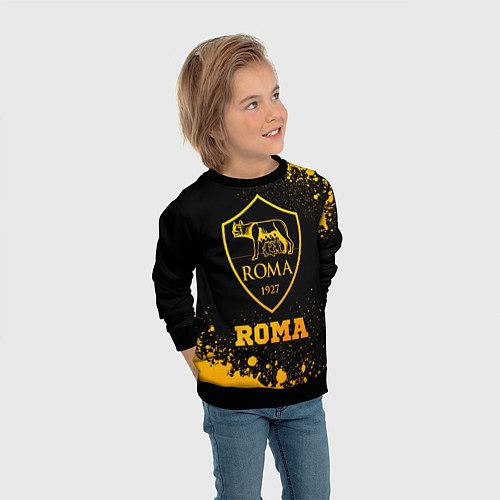 Детский свитшот Roma - gold gradient / 3D-Черный – фото 3