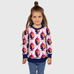 Свитшот детский Абстракция листок, цвет: 3D-синий — фото 2