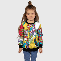 Свитшот детский Летние мотивы, цвет: 3D-черный — фото 2
