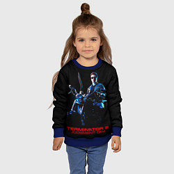 Свитшот детский Терминатор на мотоцикле, цвет: 3D-синий — фото 2