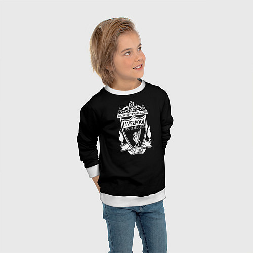 Детский свитшот Liverpool fc club / 3D-Белый – фото 3