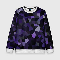 Свитшот детский Кристаллизация темно-фиолетового, цвет: 3D-белый
