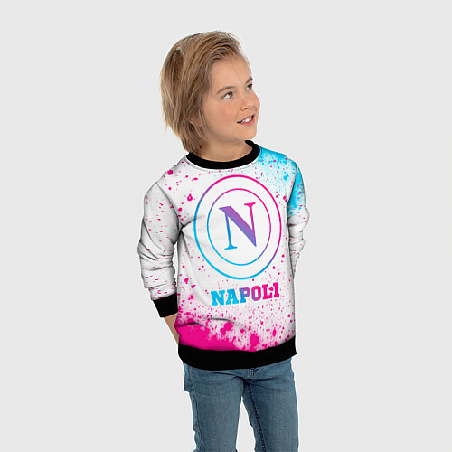 Детский свитшот Napoli neon gradient style / 3D-Черный – фото 3