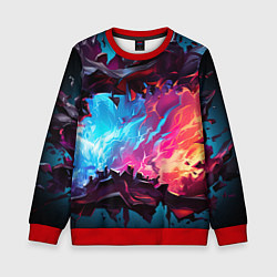 Свитшот детский Абстрактные краски во взрыве, цвет: 3D-красный