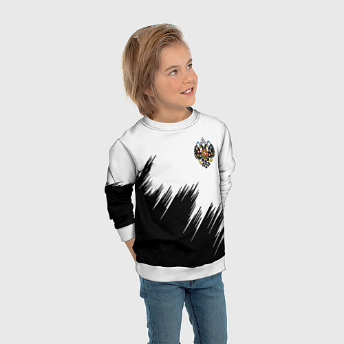 Детский свитшот Герб РФ просто краски / 3D-Белый – фото 3