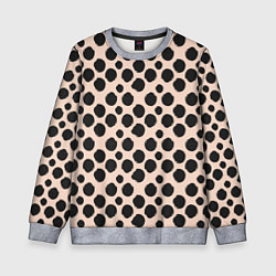 Свитшот детский Гороховый тренд черный на кремовом, цвет: 3D-меланж