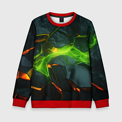 Свитшот детский Неоновая яркая геометрическая абстракция со светом, цвет: 3D-красный