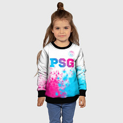 Свитшот детский PSG neon gradient style посередине, цвет: 3D-черный — фото 2