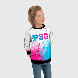 Свитшот детский PSG neon gradient style посередине, цвет: 3D-черный — фото 2