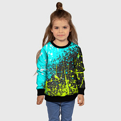 Свитшот детский Брызги красок с геометрией, цвет: 3D-черный — фото 2