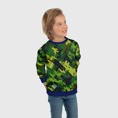 Детский свитшот Camouflage - pattern ai art / 3D-Синий – фото 3