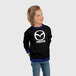 Свитшот детский Mazda logo white, цвет: 3D-синий — фото 2