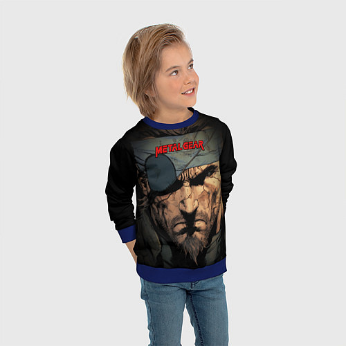 Детский свитшот Веном Снейк Metal gear game / 3D-Синий – фото 3