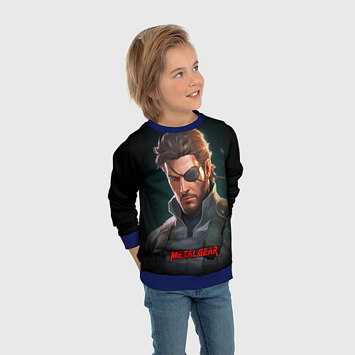 Детский свитшот Веном Снейк из игры Metal gear / 3D-Синий – фото 3