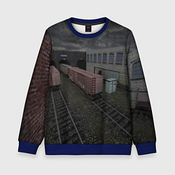 Свитшот детский Counter Strike 1 6 de train, цвет: 3D-синий