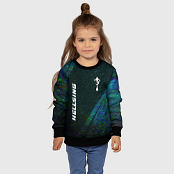 Свитшот детский Hellsing glitch blue, цвет: 3D-черный — фото 2