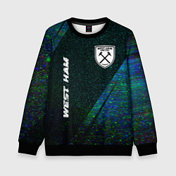 Свитшот детский West Ham glitch blue, цвет: 3D-черный