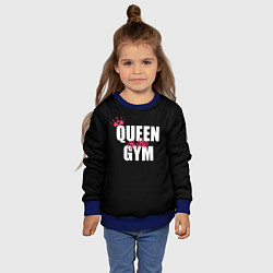 Свитшот детский Queen of the gym - crown, цвет: 3D-синий — фото 2