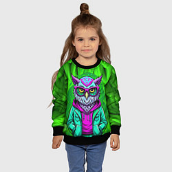 Свитшот детский Сова модница на стиле, цвет: 3D-черный — фото 2