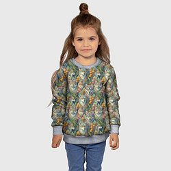 Свитшот детский Волки паттерн, цвет: 3D-меланж — фото 2