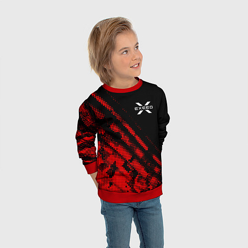 Детский свитшот Exeed sport grunge / 3D-Красный – фото 3