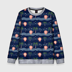 Свитшот детский Львята и синяя ночь, цвет: 3D-меланж